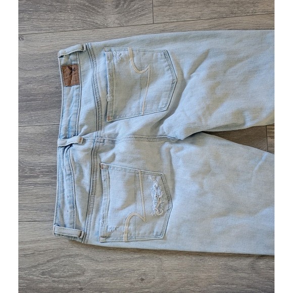 American Eagle Skinny Stretch Slight Distressed Light Blue Jeans Womens 4 Short - Picture 5 of 11